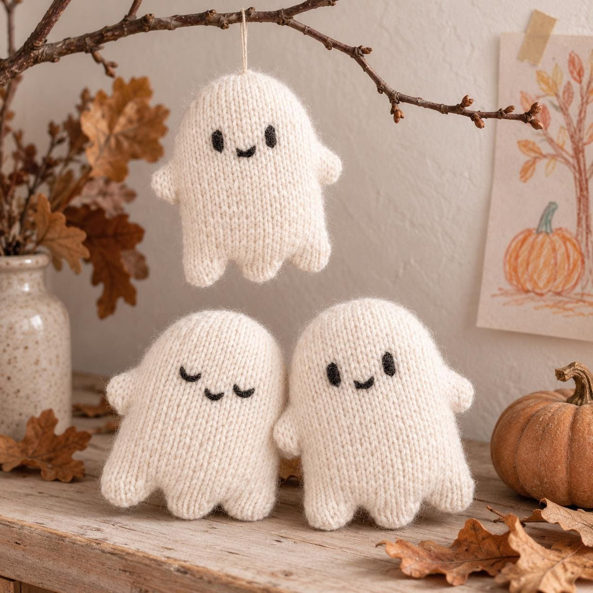 Little Ghost – Knitted Halloween Ghost Ornament