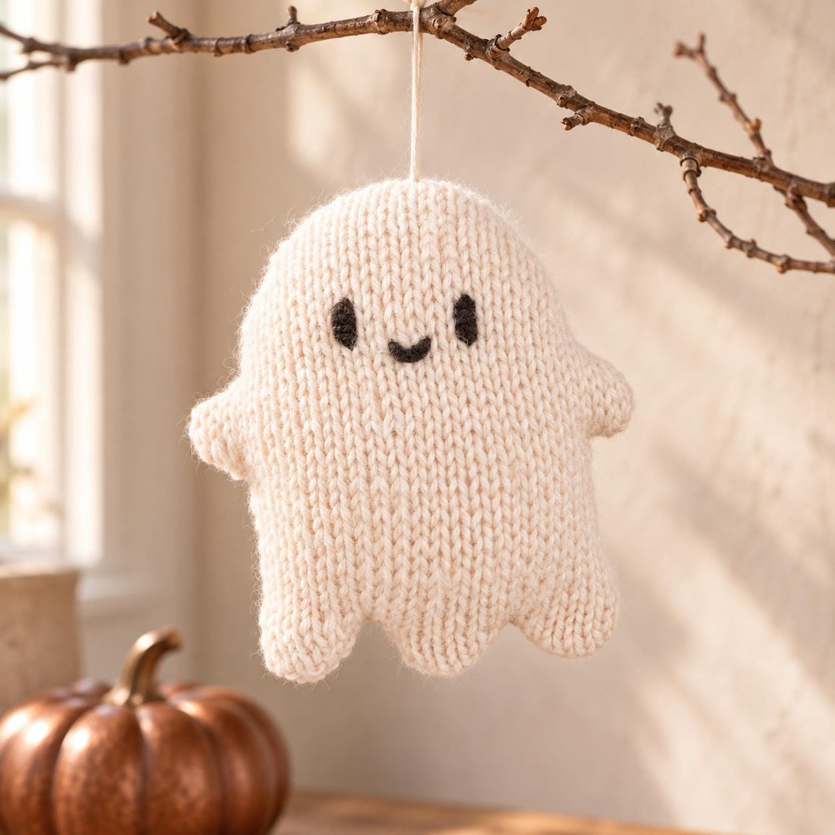 Little Ghost – Knitted Halloween Ghost Ornament
