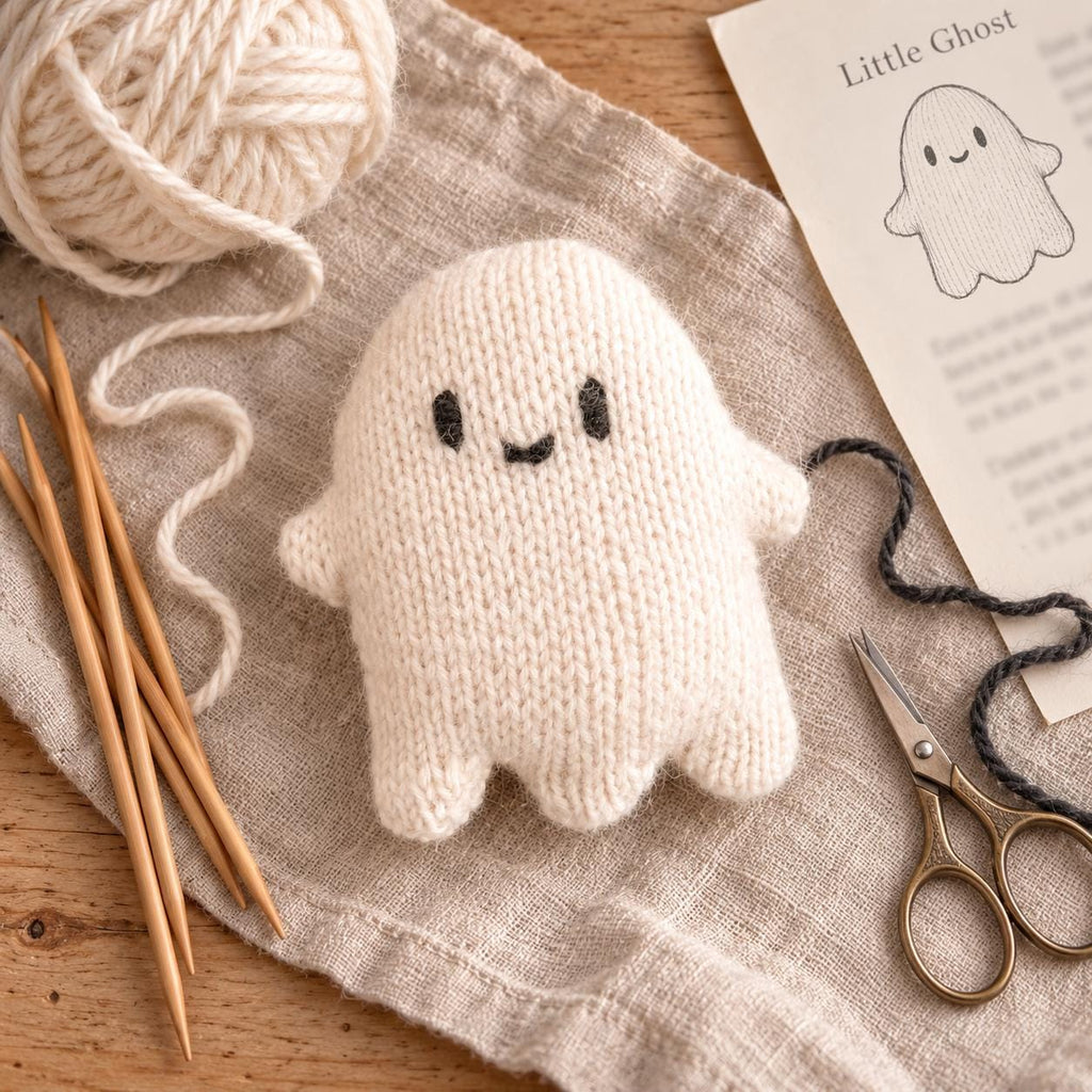 Little Ghost – Knitted Halloween Ghost Ornament